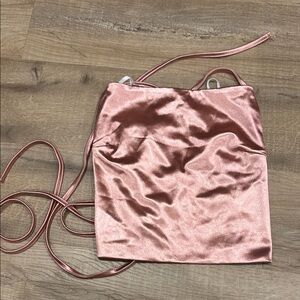 Satin Pink Crop Top
